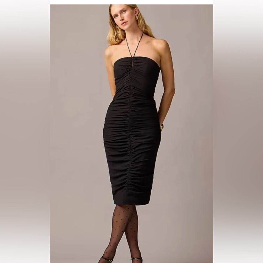 J.Crew Collection Halter Tie  Ruched Dress